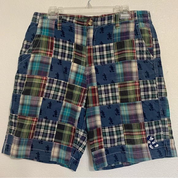 Disney Other - Walt Disney World Mickey Mouse Madras Plaid Shorts Size 34